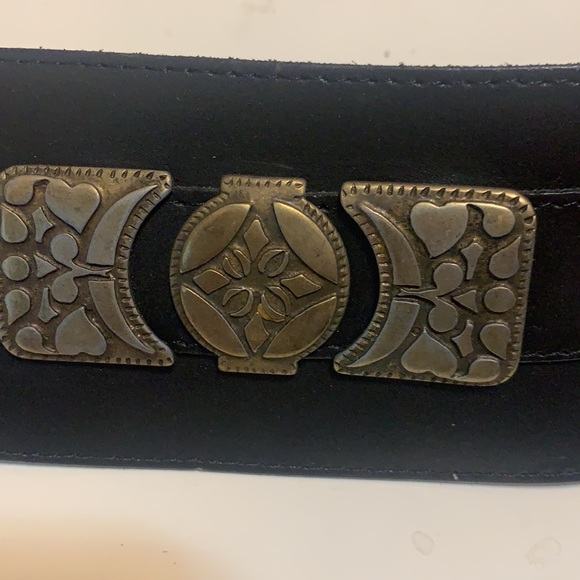 CUIR VERITABLE 35”. MADE IN FRANCE  BLACK LEA.BELT - Picture 4 of 13